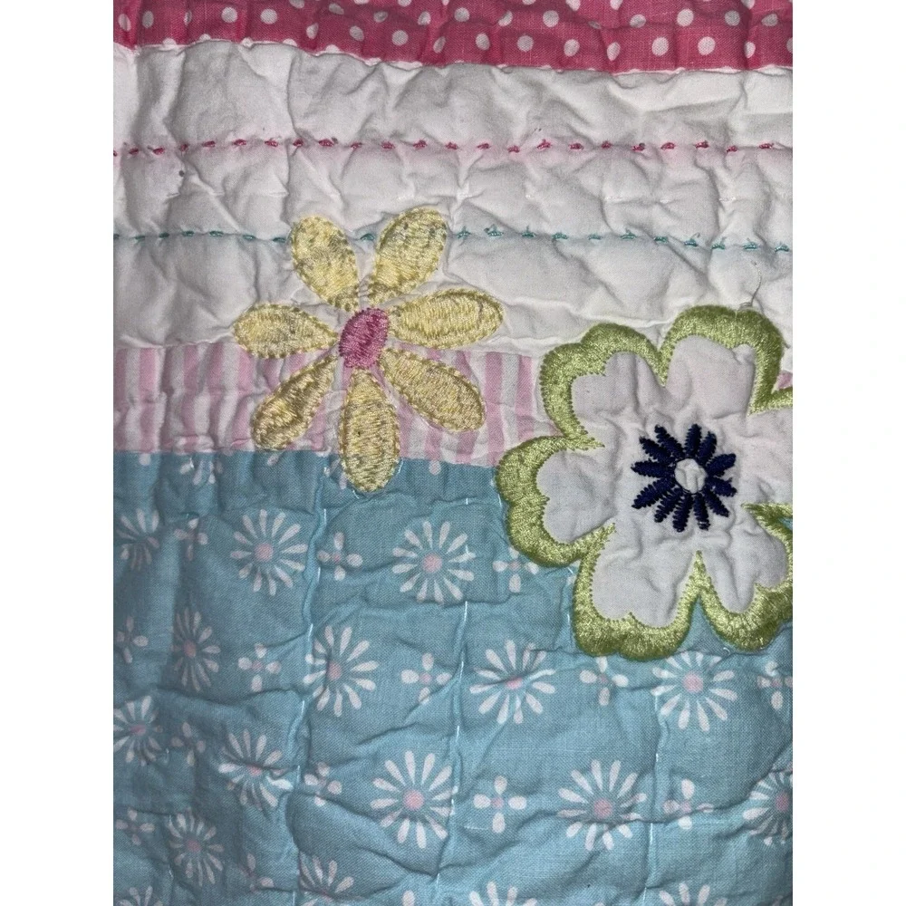 Pottery Barn Kids‎ PBK Quilted Pillow Shams 2 Standard Floral Tie Back